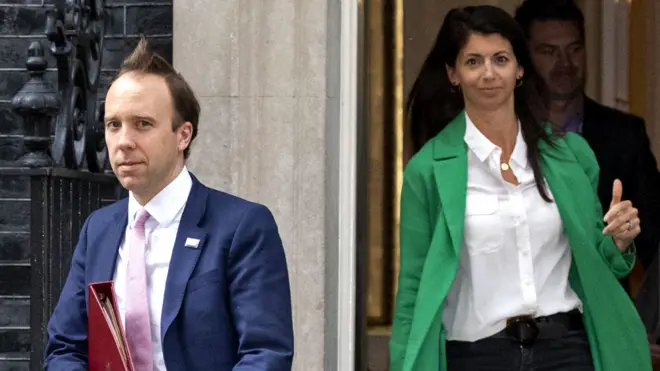 Matt Hancock was pictured leaving Downing Street with Gina Coladangelo on 1 May