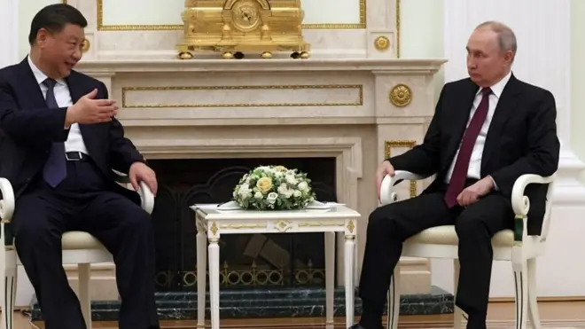 بوتين يستقبل الرئيس الصيني في موسكو