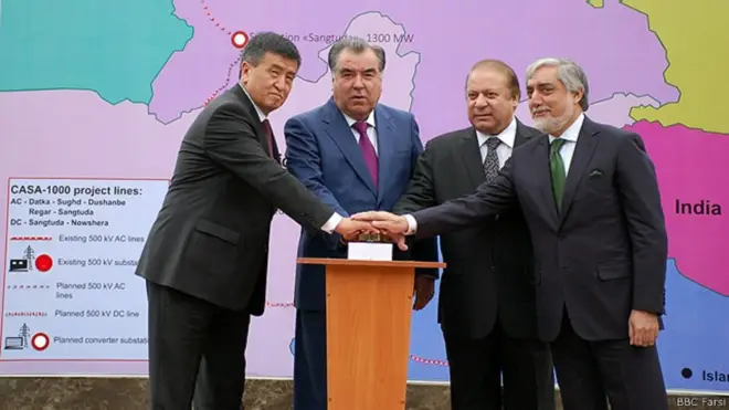 "CASA-1000" долбоорун ишке ашырууну баштоо аземи өткөн жылы 12-майда Турсунзаде шаарында болгон.