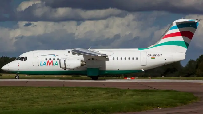 De los tres aviones de la compañía Lamia, solo uno modelo Avro RJ85 estaba operativo.