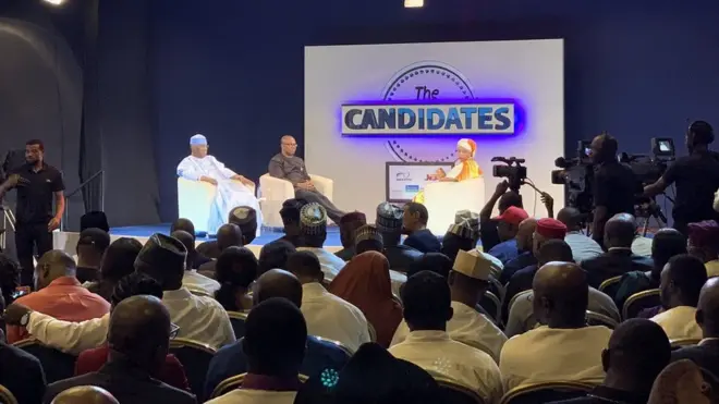 Atiku Abubakar and Peter Obi dey ansa qweshion for The Candidates Town hall meeting