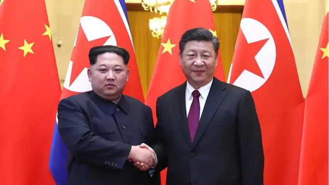 김정은 위원장과 시진핑 주석은 26일 베이징에서 회담을 가졌다
