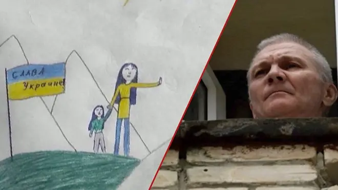 Антивоенный рисунок Маши Москалевой и ее отец Алексей