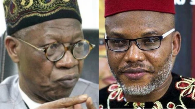 Nigeria Minister of Information Lai Mohammed, Ipob Leader Nnamdi Kanu