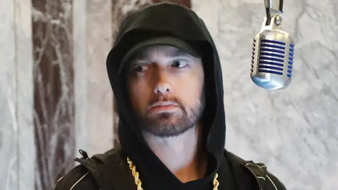 Eminem performing for Jimmy Kimmel live in Brooklyn