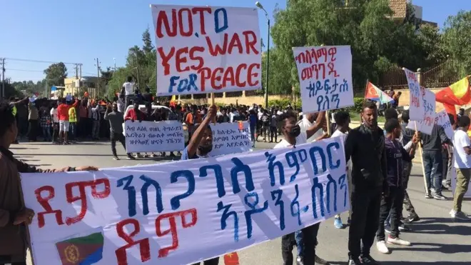 ኤርትራውያን ሰልፈኛታት ኣብ መቐለ