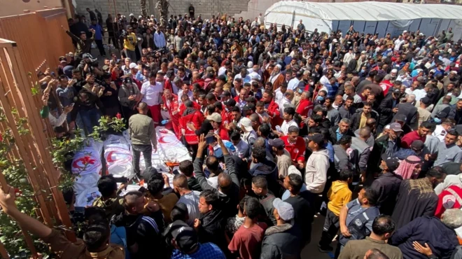 مقتل مسعفين في غزة 