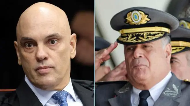 Colagem de fotos Alexandre de Moraes e Freire Gomes