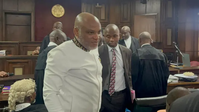 Nnamdi Kanu in court, Thursday 19 June, 2025.