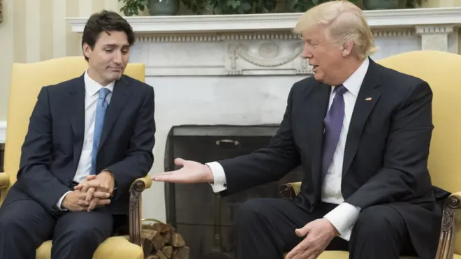 Justin Trudeau y Donald Trump