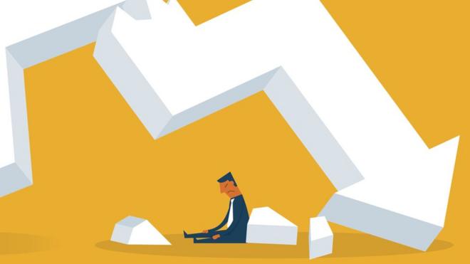 Ilustração: uma setabet sport betcrescimento quebrada, com a ponta apontando para baixo