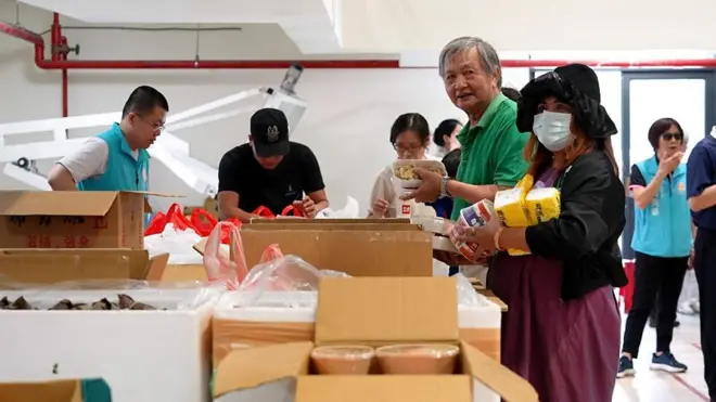 花莲地震后，当局设立庇护所