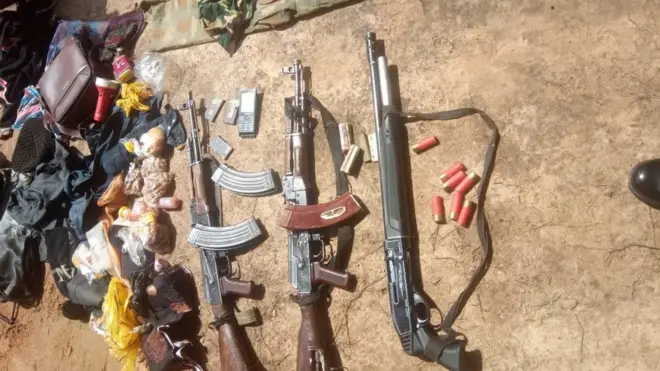 Guns, bullets and army clothe