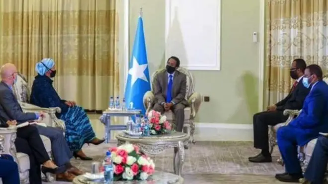 እቲ ቀዳማይ ሚኒስተር ምስ ምክትል ዋና ጸሓፊ ሕቡራት ሃገራት ኣብ ሞቓዱሾ ኣብ ዝተራኸበሉ እዋን'ዩ ነቲ መግለጺ ሂቡ