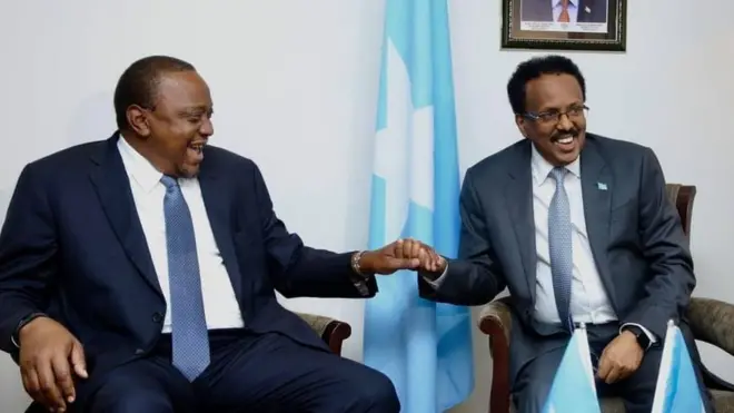 Madaxweyne Farmaajo iyo dhiggiisa Kenya ayaa horey dhowr goor uga kulmay xallinta khilaafaad soo noqnoqday.