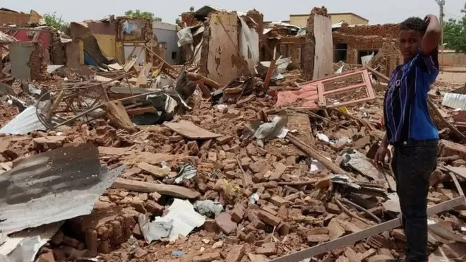 منزل مهدم في الخرطوم