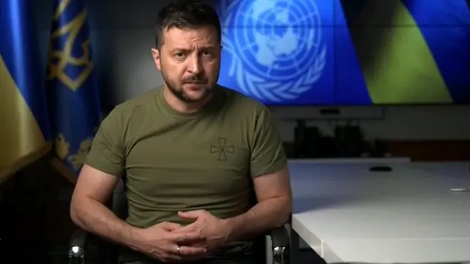 دعا الزعيم الأوكراني إلى إنشاء محكمة حرب خاصة، وعرض بالتفصيل جرائم حرب مزعومة ارتكبتها روسيا