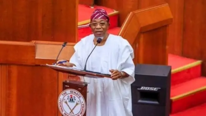 Aworan Ayewo Aregbesola niwaju ile asofin Naijiria