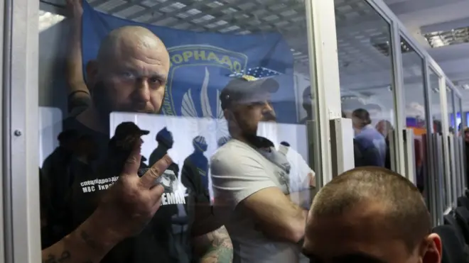 Засідання Оболонськогог райсуду у справі 12 екс-бійців спецпідрозділу "Торнадо", у Києві, 7 квітня 2017