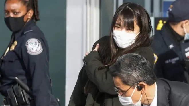 Footage broadcast in Japan showed the former princess arriving in New York