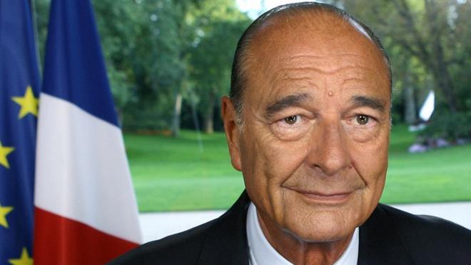 French President Jacques Chirac makes a televised address