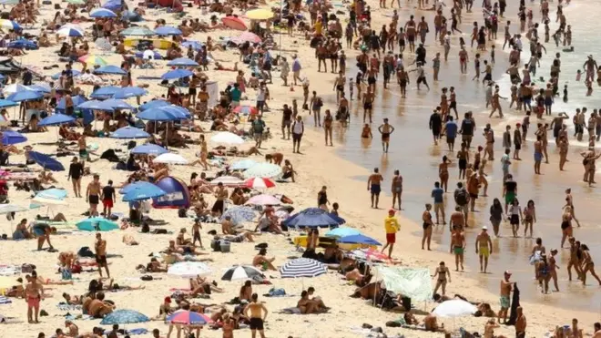 En una playa de Sídney.