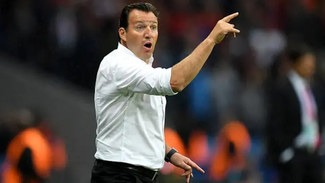 L'ancien entraineur national de la Belgique, Marc Wilmots, lors du match contre le Pays de Galles en quart de finale de la coupe d'Europe des Nations en 2016