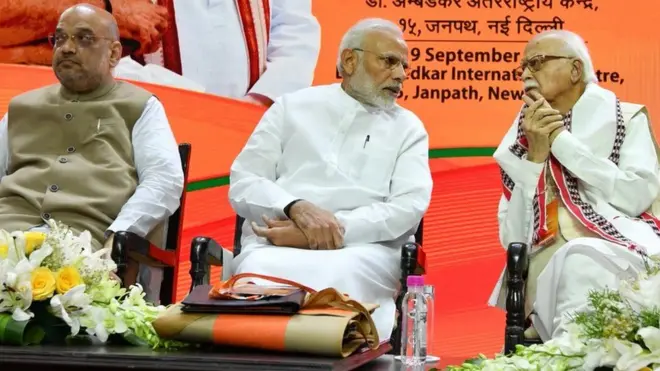 नरेंद्र मोदी, अमित शाह और लालकृष्ण आडवाणी