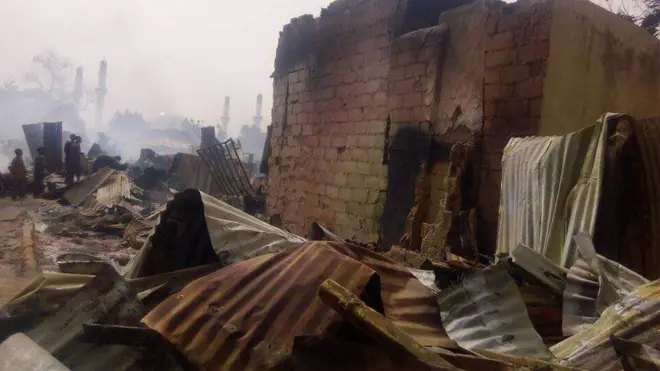 Fire burn Azare main market for Bauchi, Nigeria