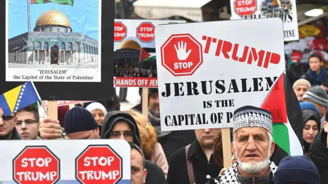 یروشلم کے فیصلے کے خلاف احتجاج