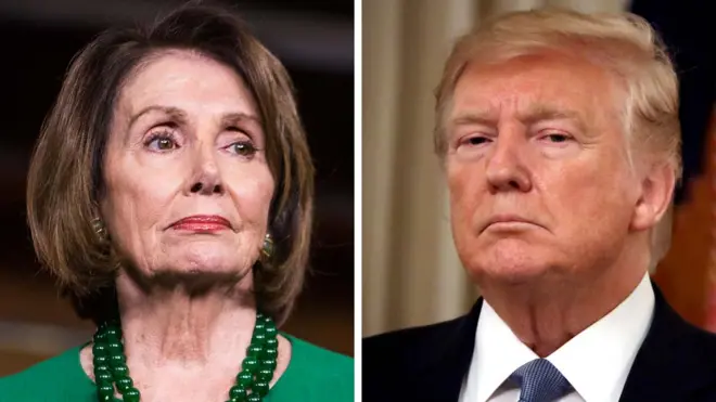 US House Speaker Nancy Pelosi and US President Donald Trump