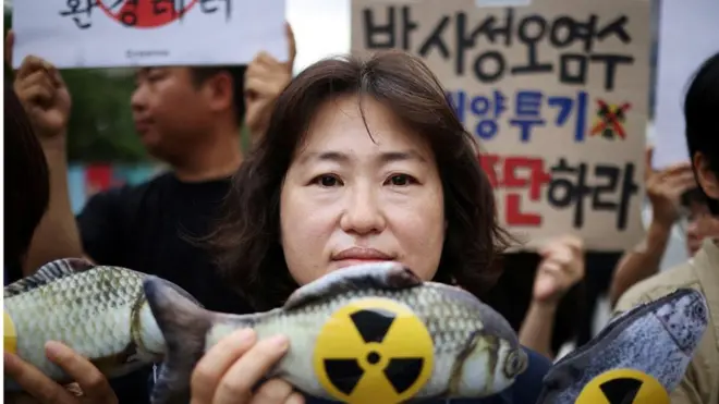 韩国示威者抗议福岛核废水排放
