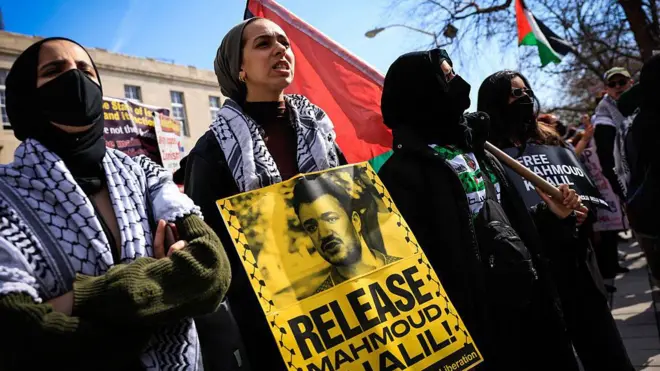 протесты с требованием освободить махмуда халиля