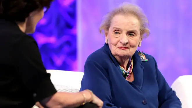 : Former United States Secretary of State Madeleine Albright speaks at the Watermark Conference for Women at San Jose Convention Center on February 1, 2017