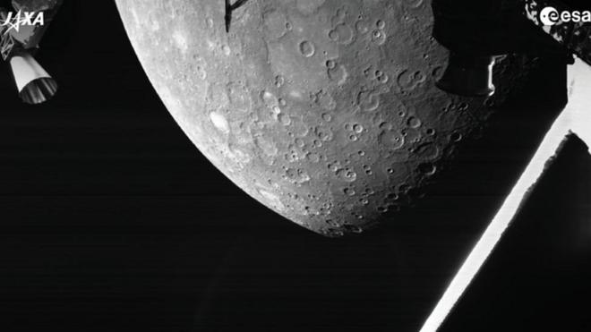 أول صورة لكوكب عطارد يتم إرسالها إلى كوكب الأرض من المهمة التابعة للاتحاد الأوروبي