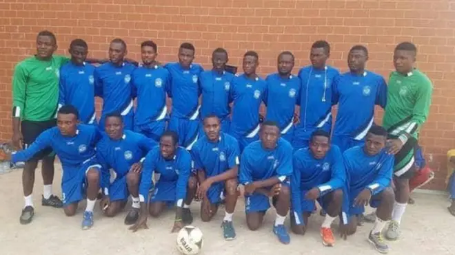 University of Buea fotball team and some of di playesr wey dem kidnap