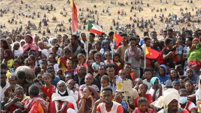 Baqattoota Itoophiyaa naannoo Tigiraay bahuun kaampii baqattootaa Um Raquba keessatti walitti qabaman, Sudaan kutaa Gedaref keessa, Guraandhala19.2021