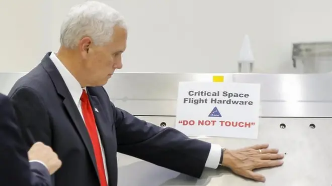 Nasa later reassured Mr Pence that it was "OK to touch the surface"