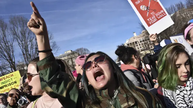 Protesters at the Women's March 2018