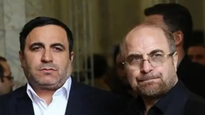 عیسی شریفی (سمت چپ) در کنار محمدباقر قالیباف.