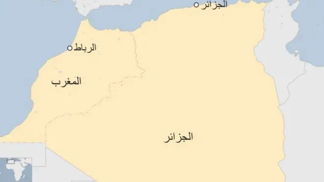 خريطة للمغرب والجزائر