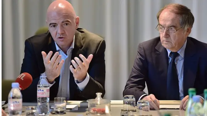 Gianni Infantino, le président de la Fifa, et Noël Le Graët, le président de la FFF