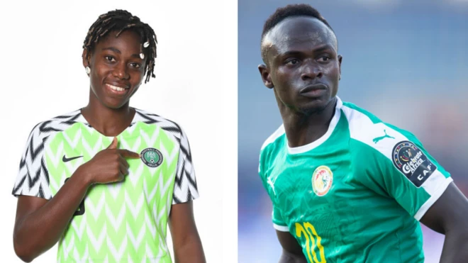 Asisat Oshoala and Sadio Mane