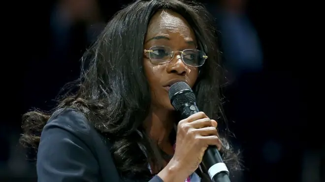 Isha Johansen, lors d'un congrès de la Fifa, en mai 2015, à Zurich (Suisse).