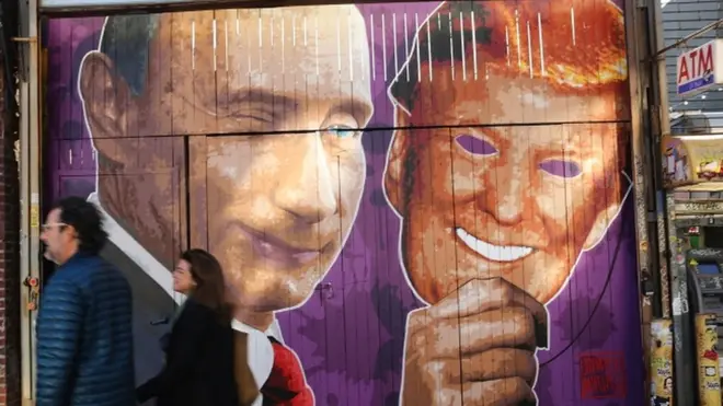 Такими увидел двух президентов уличный художник в Бруклине