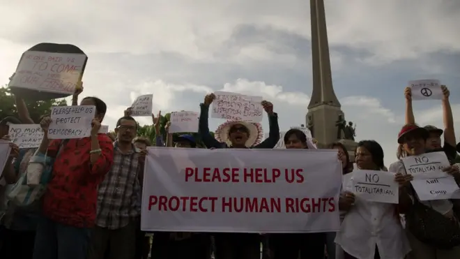 ประท้วงเรียกร้องสิทธิมนุษยชน