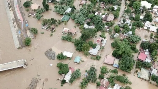 aerial image of the city of Cagayan de Oro on the Philippine island of Mindanao