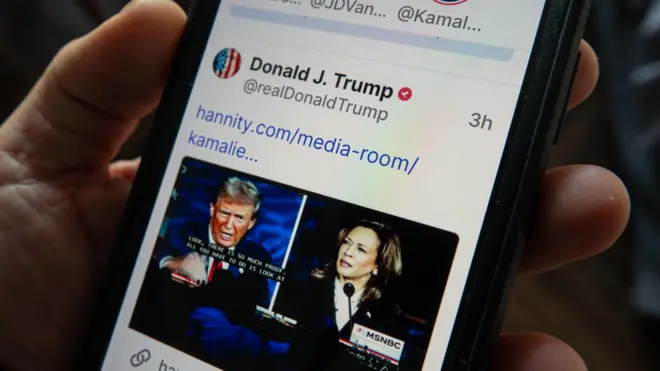 استطلاعات الرأي أظهرت فوز ترامبفي مناظرته الأولى ضد كامالا هاريس في فيلادلفيا