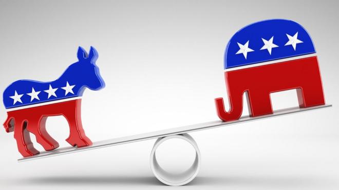 burro demócrata y elefante republicano