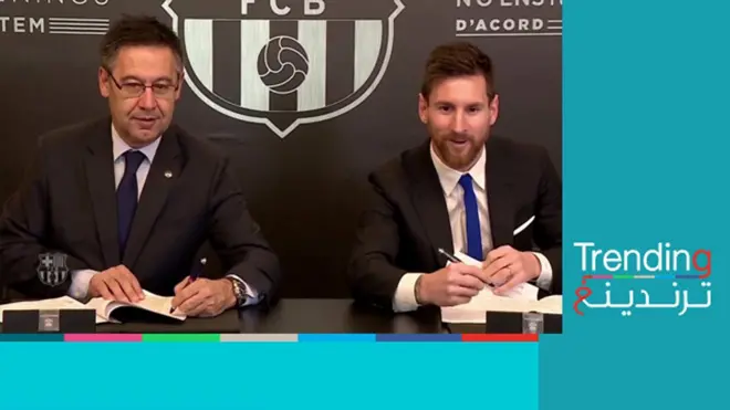 عقد بنصف مليار يورو يربط ميسي ببرشلونة